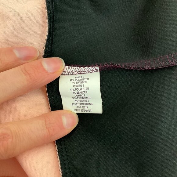 NY Collection Burgundy Colorblock Bell Sleeve Stretch Womens Large Sheath Dress - Picture 5 of 11